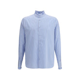 Camisa de rayas con plastrón y volantes de Valentino